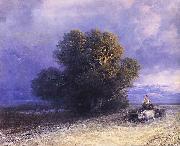 Ivan Aivazovsky, Ox Cart Crossing a Flooded Plain